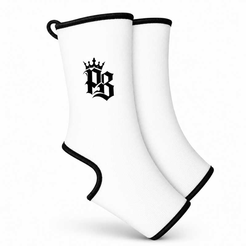 Pitbull Ankle Supports White Pitbull PB With Crown Basics Ankle Suports