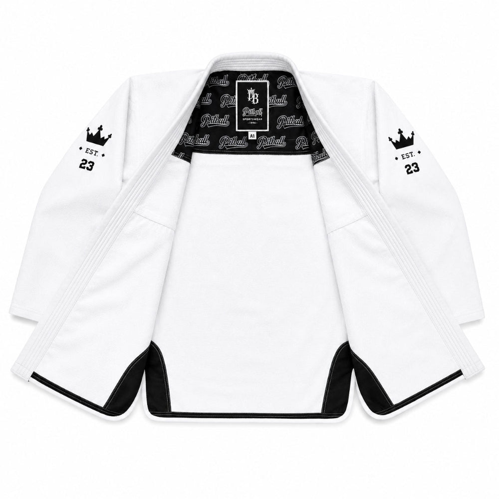 Pitbull BJJ Gis Pitbull Fight Gear Sponsored BJJ Gi White