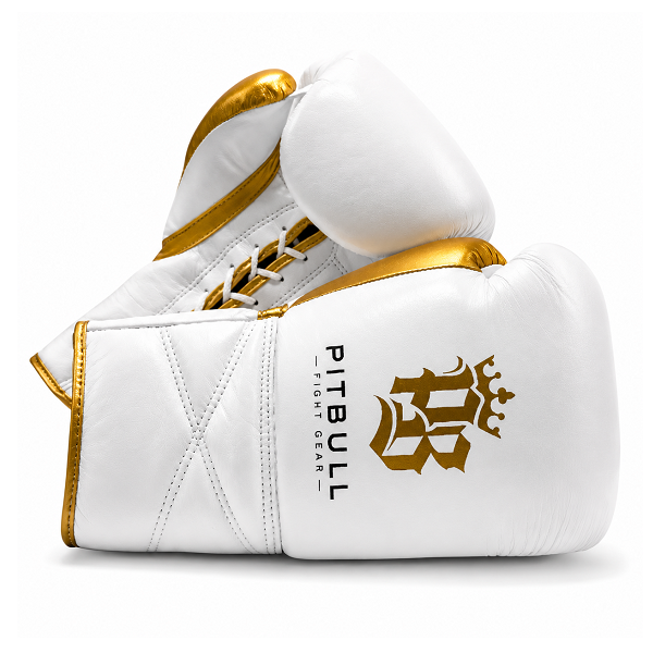 Pitbull Boxing Gloves Lace Up Pitbull Pure Gold Lace Up Boxing Gloves White