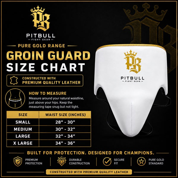 Pitbull Groin &amp; Chest Guards Pitbull Pure Gold Groin Guard White