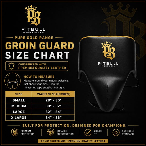 Pitbull Groin &amp; Chest Guards Pitbull Pure Gold Groinguard Black