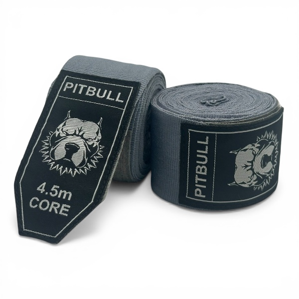Pitbull Hand Wraps &amp; Accessories Urban Grey Pitbull Core Semi Elastic Hand Wraps 4.5m