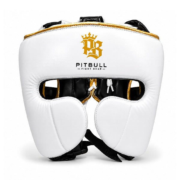 Pitbull Head Guards Pitbull Pure Gold Headgear White