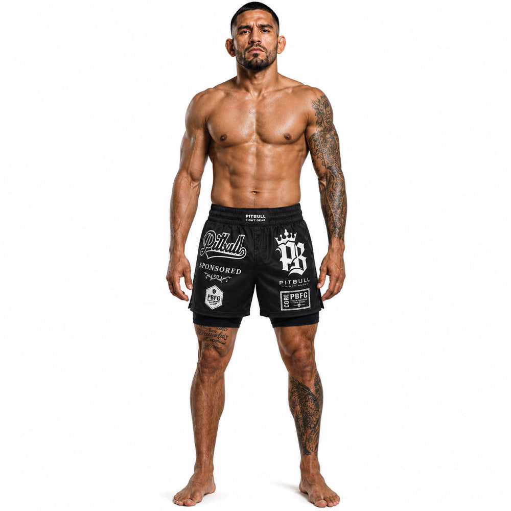 Pitbull MMA Shorts Pitbull Sponsored MMA Grappling 2-in-1 Shorts