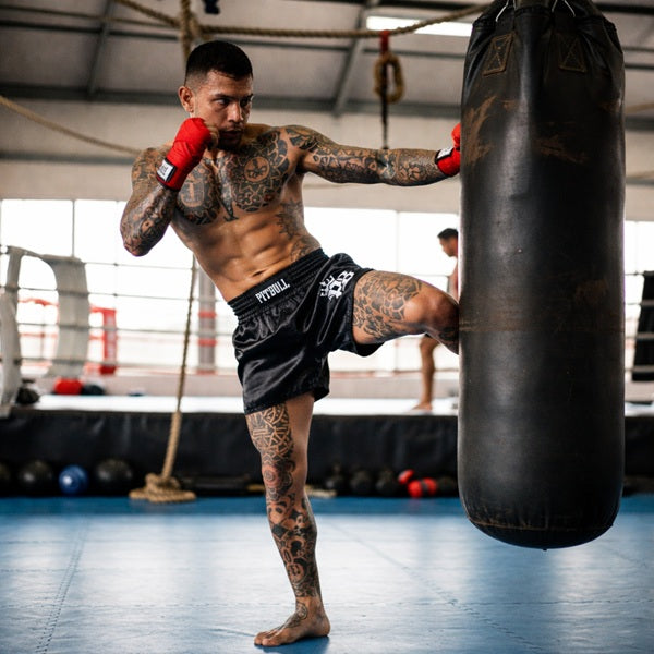 Pitbull Muay Thai Shorts Pitbull Basics Muay Thai Shorts Black