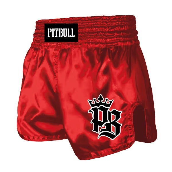 Pitbull Muay Thai Shorts Pitbull Basics Muay Thai Shorts Red