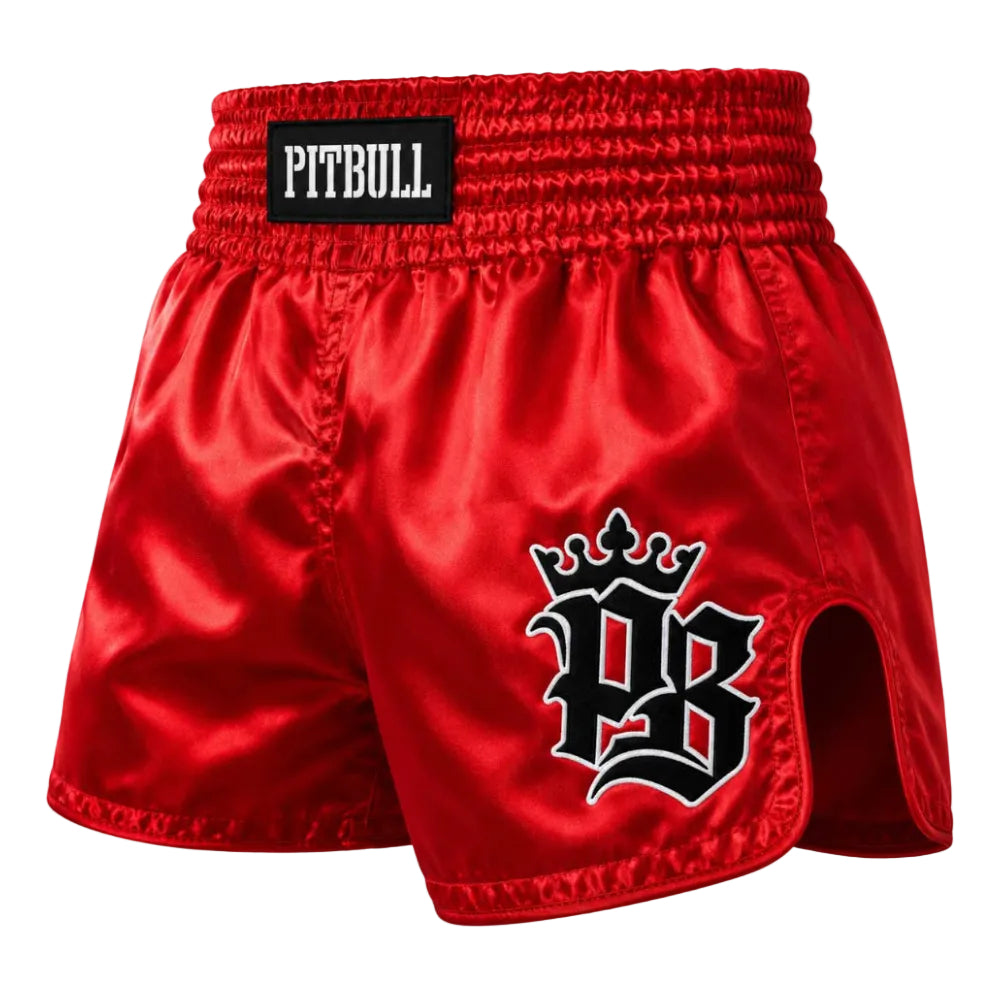 Pitbull Muay Thai Shorts Pitbull Basics Muay Thai Shorts Red