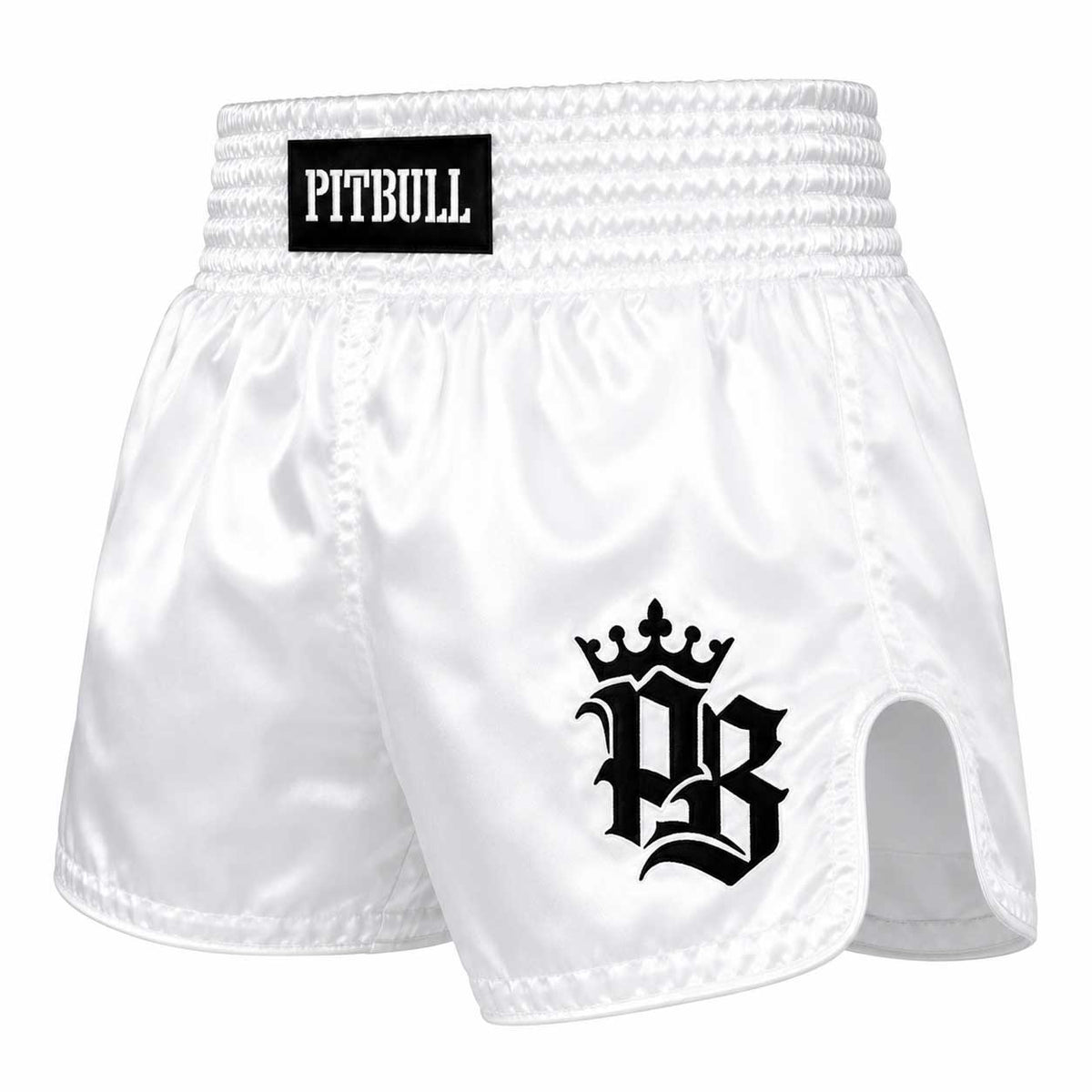 Pitbull Muay Thai Shorts Pitbull Basics Muay Thai Shorts White