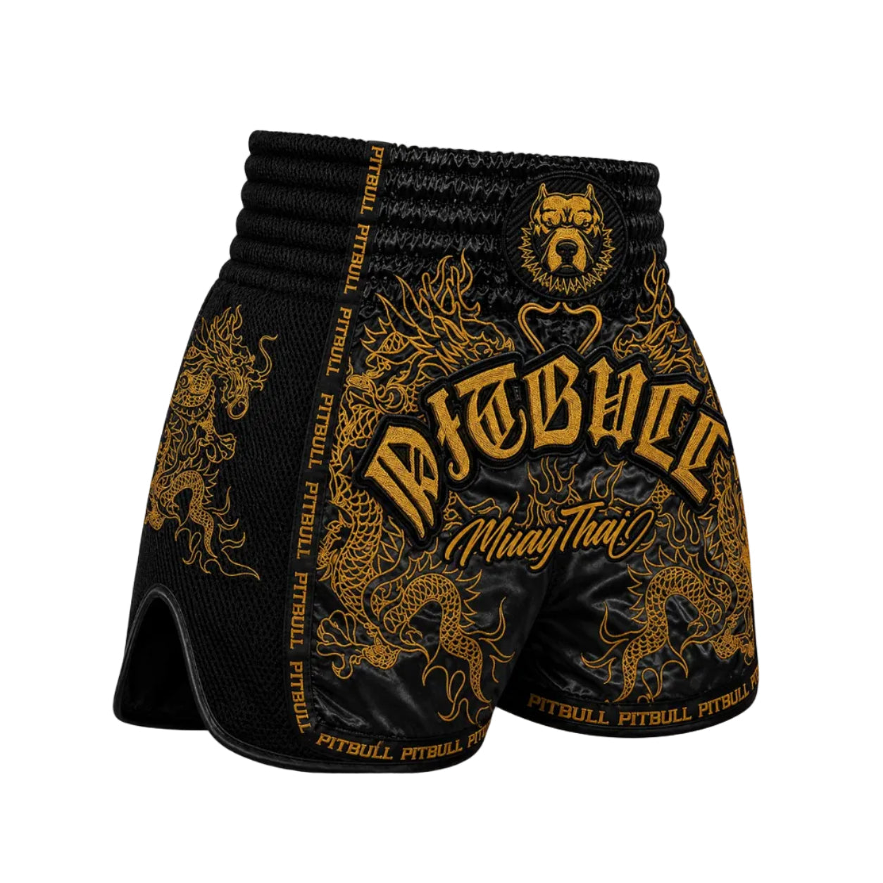 Pitbull Muay Thai Shorts Pitbull Dragons Muay Thai Shorts Black/Gold