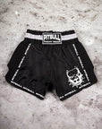 Pitbull Muay Thai Shorts Pitbull Kids Retro Muay Thai Shorts - Black/White