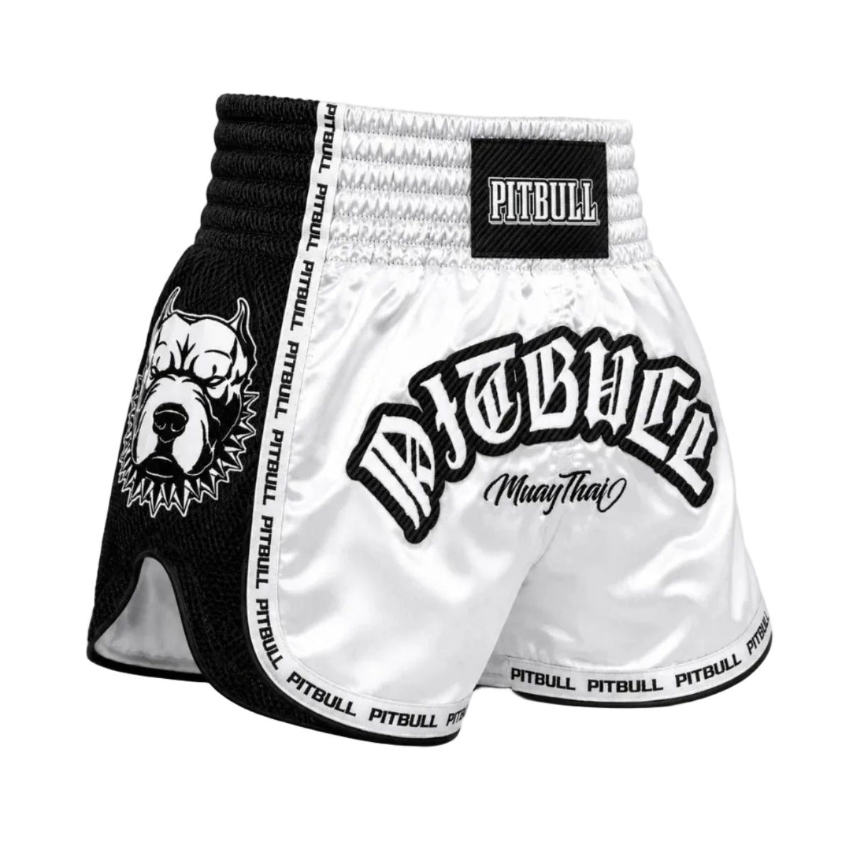 Pitbull Muay Thai Shorts Pitbull Savage Muay Thai Shorts White/Black