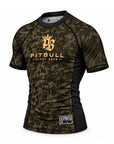 Pitbull Shortsleeve Rash Guard Pitbull PBFG Short Sleeve Rashguard Khaki